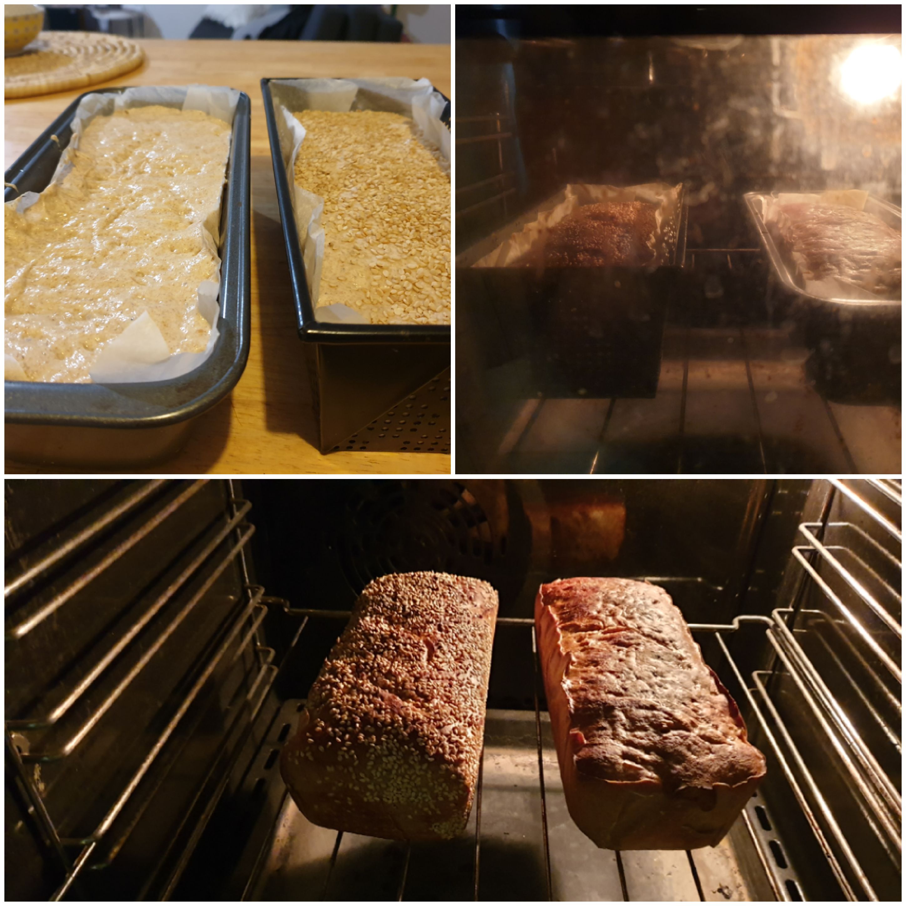 Cuisson : Pâte (presque trop) levée, mise au four, fin de cuisson sans le moule